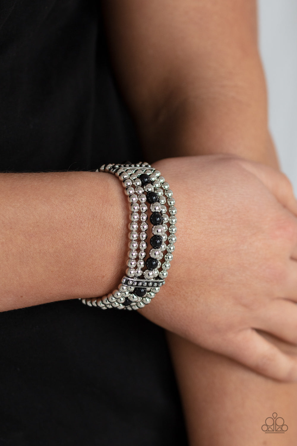 Paparazzi Accessories: Gloss Over The Details - Black Bracelet