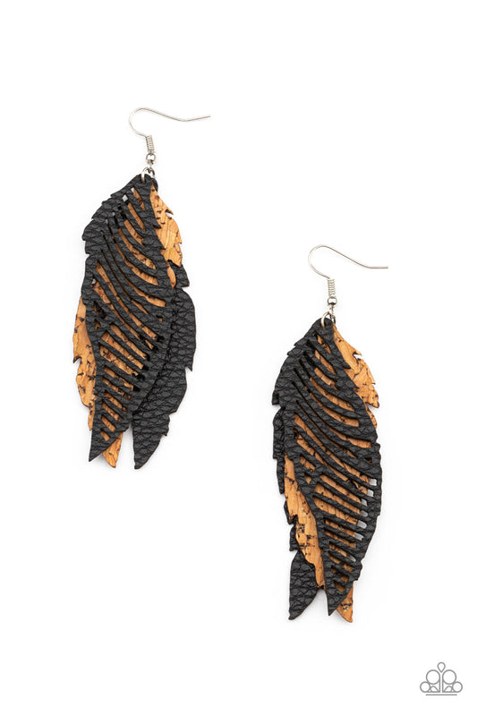 Paparazzi Accessories: WINGING Off The Hook - Black Earring