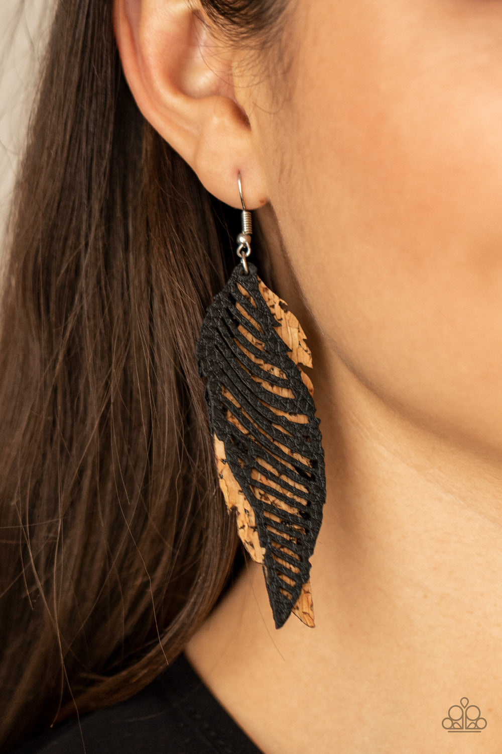 Paparazzi Accessories: WINGING Off The Hook - Black Earring