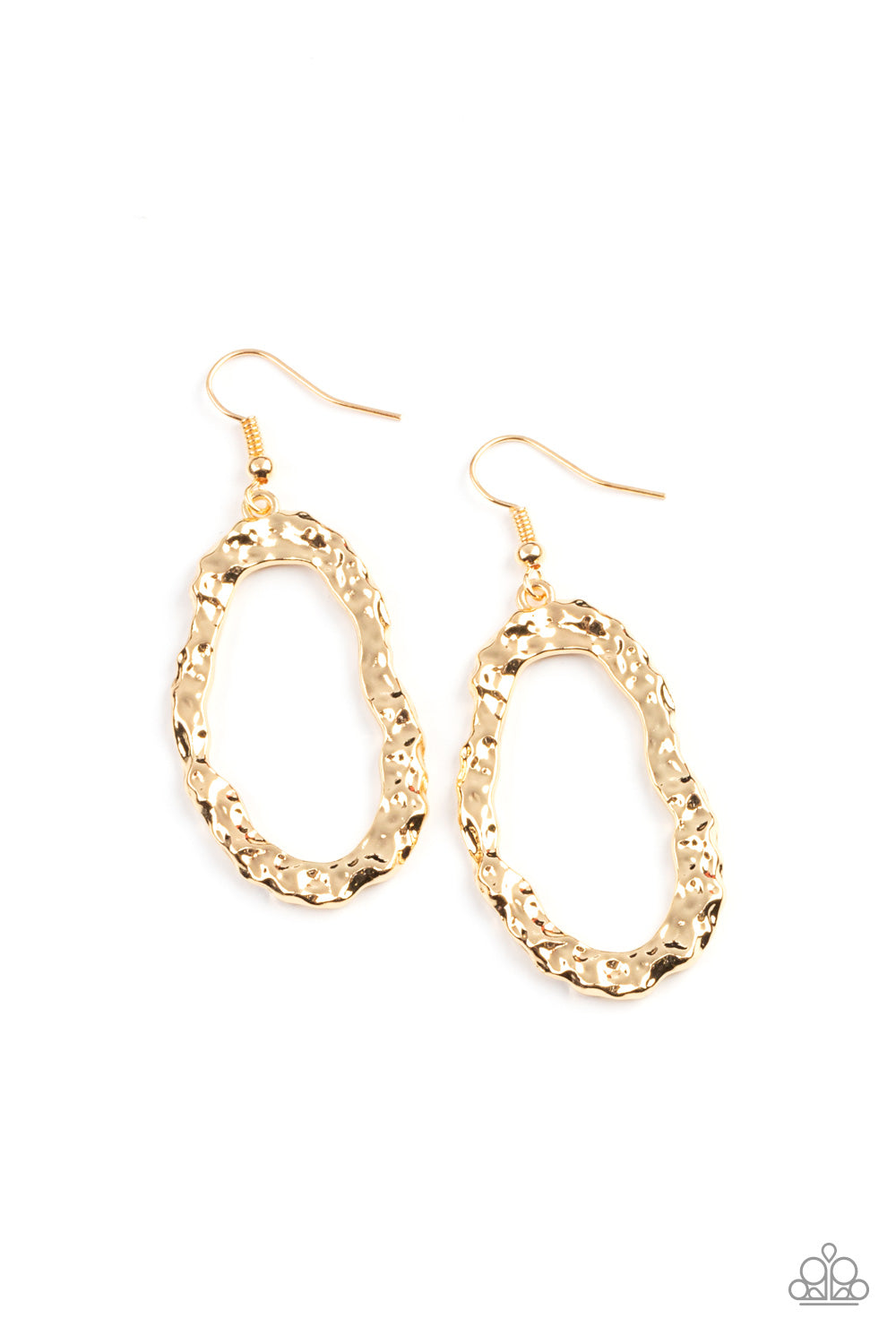 Paparazzi Accessories: ARTIFACT Checker - Gold Earring