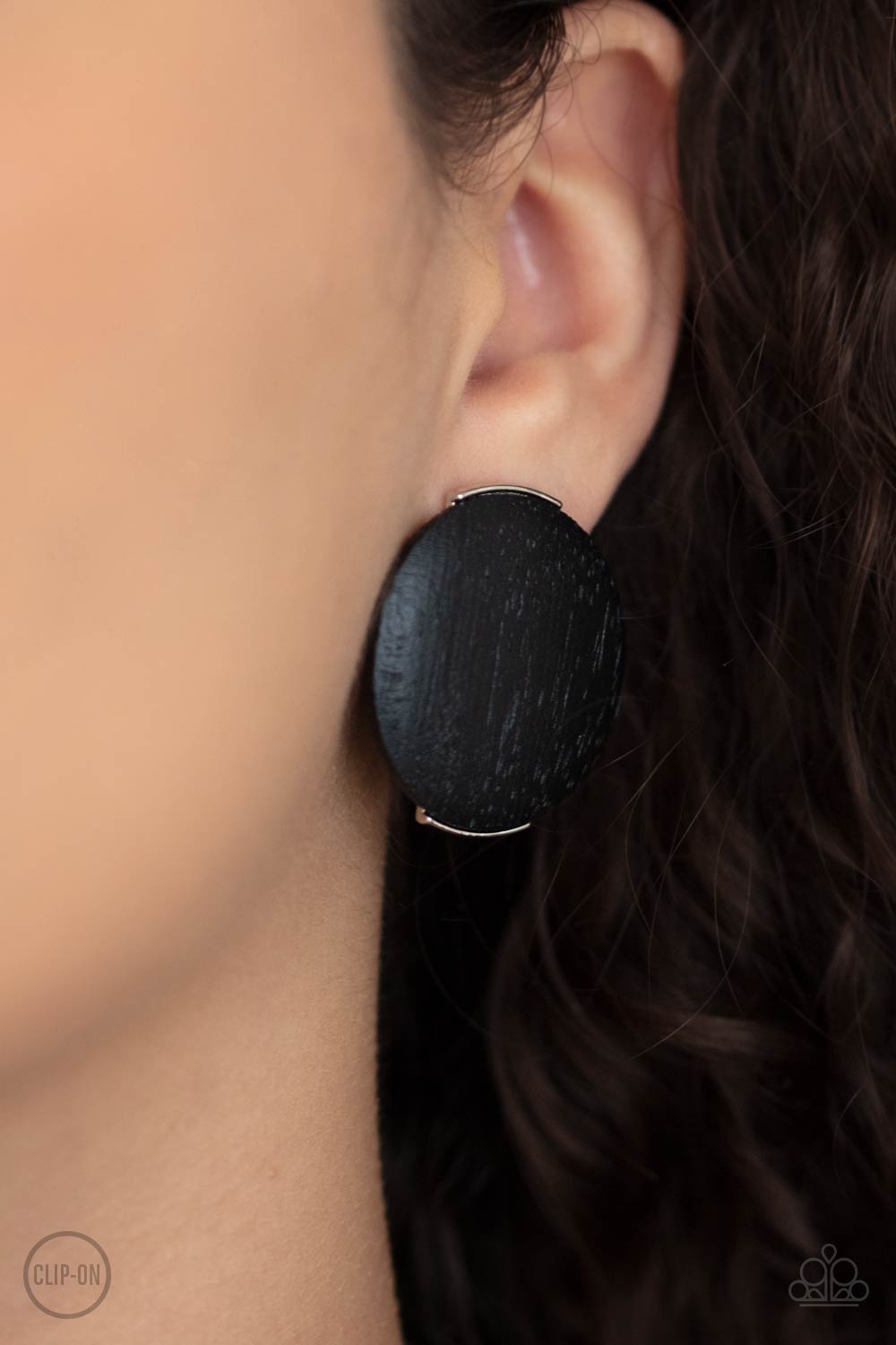 Paparazzi Accessories: WOODWORK It - Black Clip On Earring