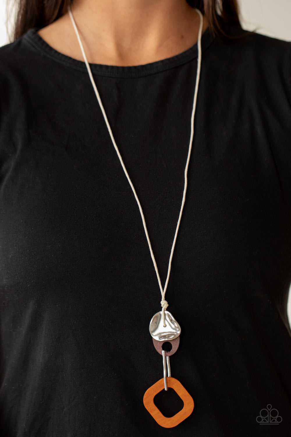 Paparazzi Accessories: Top Of The WOOD Chain - Orange Necklace