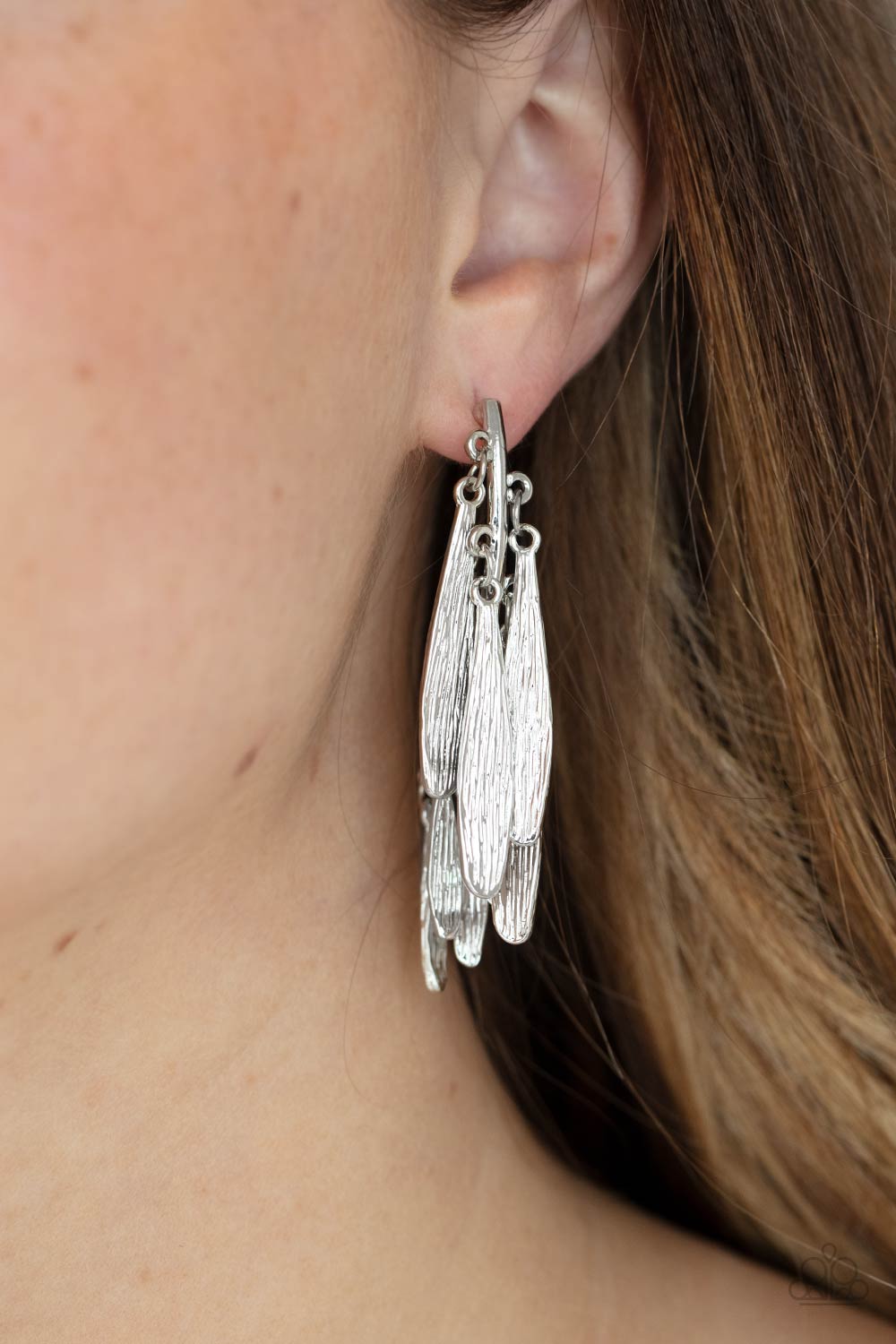 Paparazzi Accessories: Pursuing The Plumes - Silver Earring