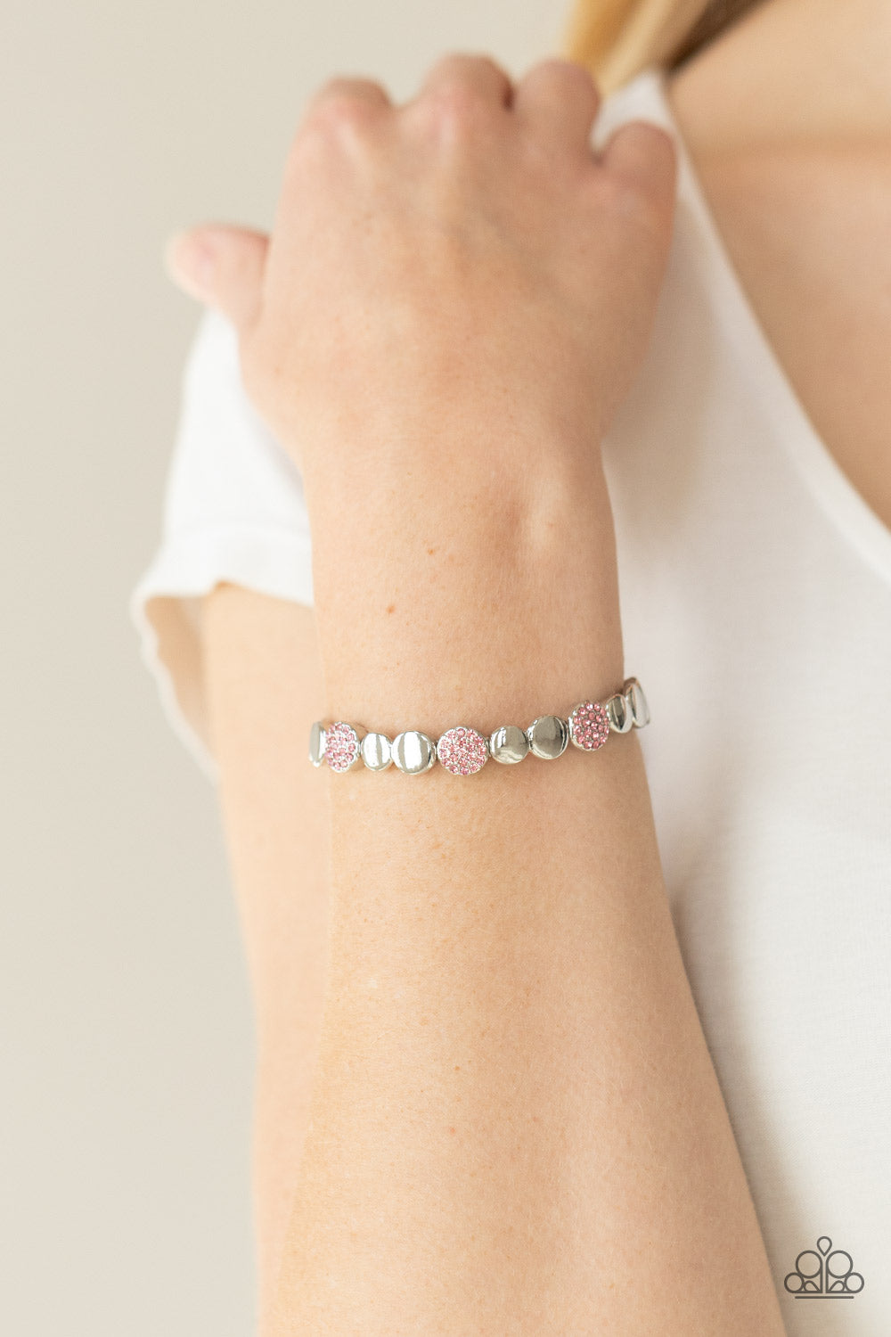 Paparazzi Accessories: Dimensional Dazzle - Pink Bracelet