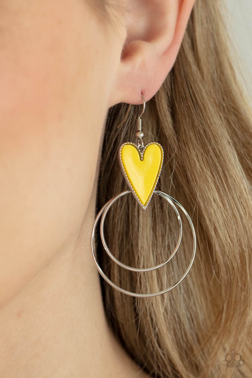 Paparazzi Accessories: Happily Ever Hearts - Yellow Earring