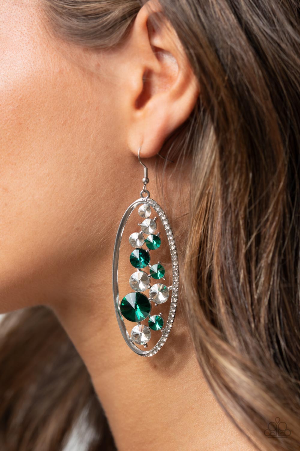 Paparazzi Accessories: Rock Candy Bubbly - Green Earring