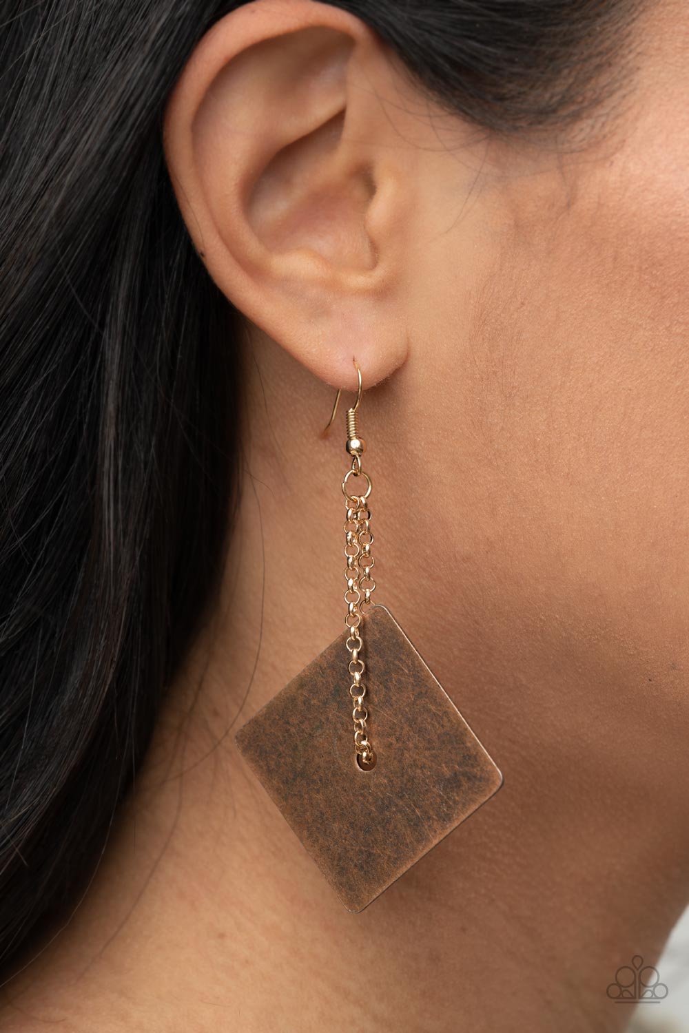 Paparazzi Accessories: Block Party Posh - Copper Earring