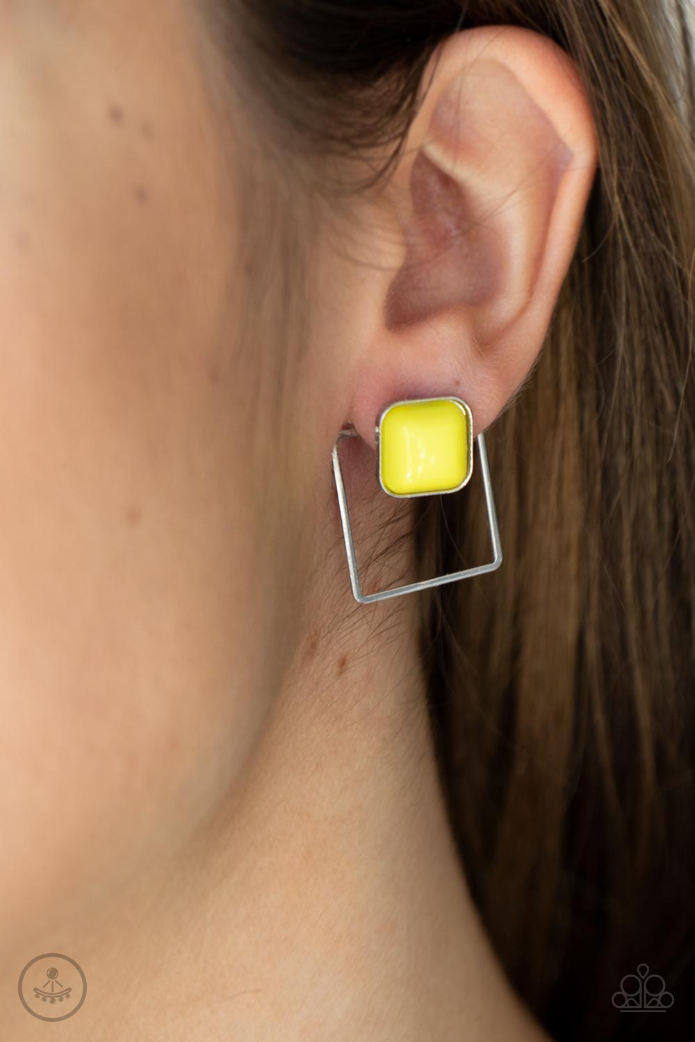 Paparazzi Accessories: FLAIR and Square - Yellow Earring