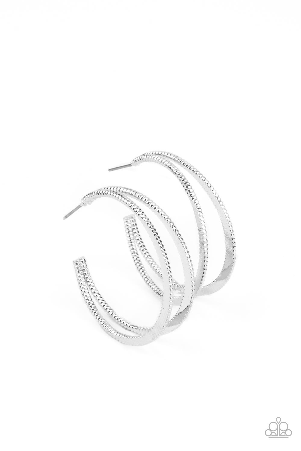 Paparazzi Accessories: Rustic Curves - Silver Earring