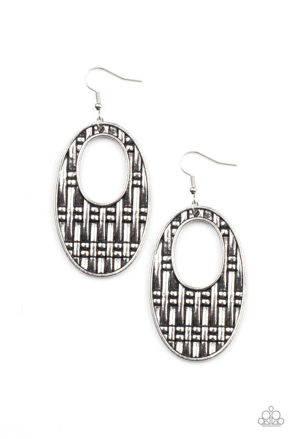 Paparazzi Accessories: Engraved Edge - Silver Earring