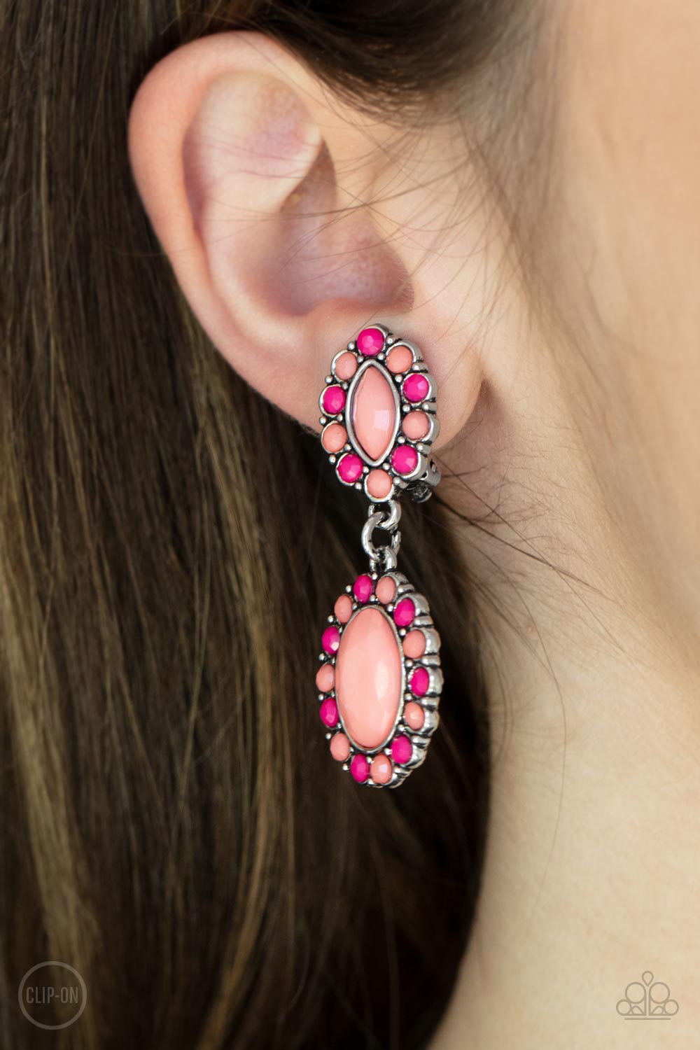 Paparazzi Accessories: Positively Pampered - Orange Clip On Earring