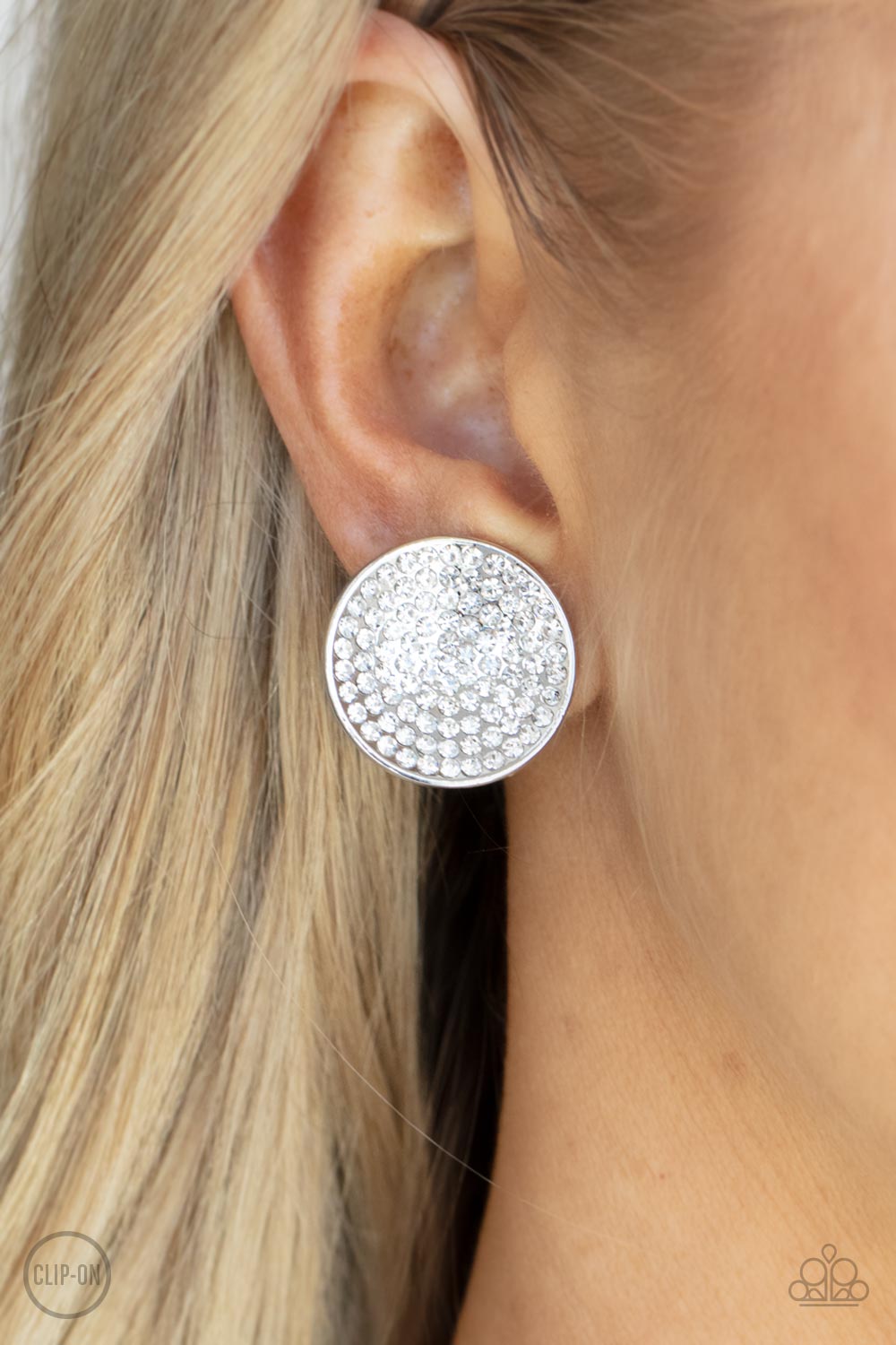 Paparazzi Accessories: Drama on Demand - White Clip On Earring
