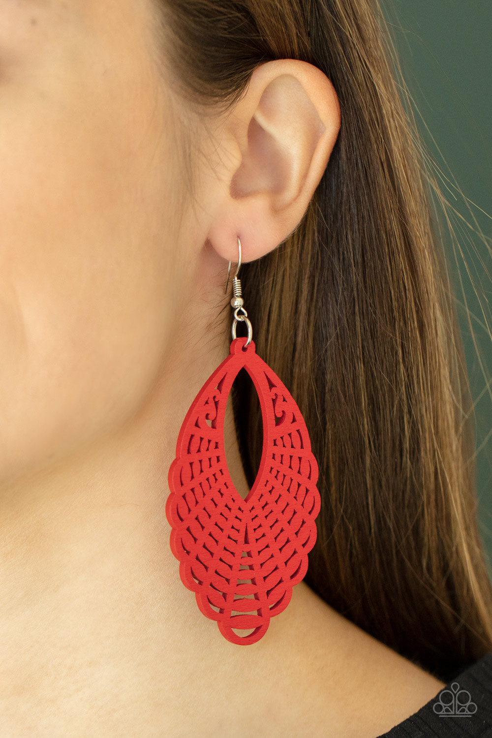 Paparazzi Accessories: Tahiti Tankini - Red Earring