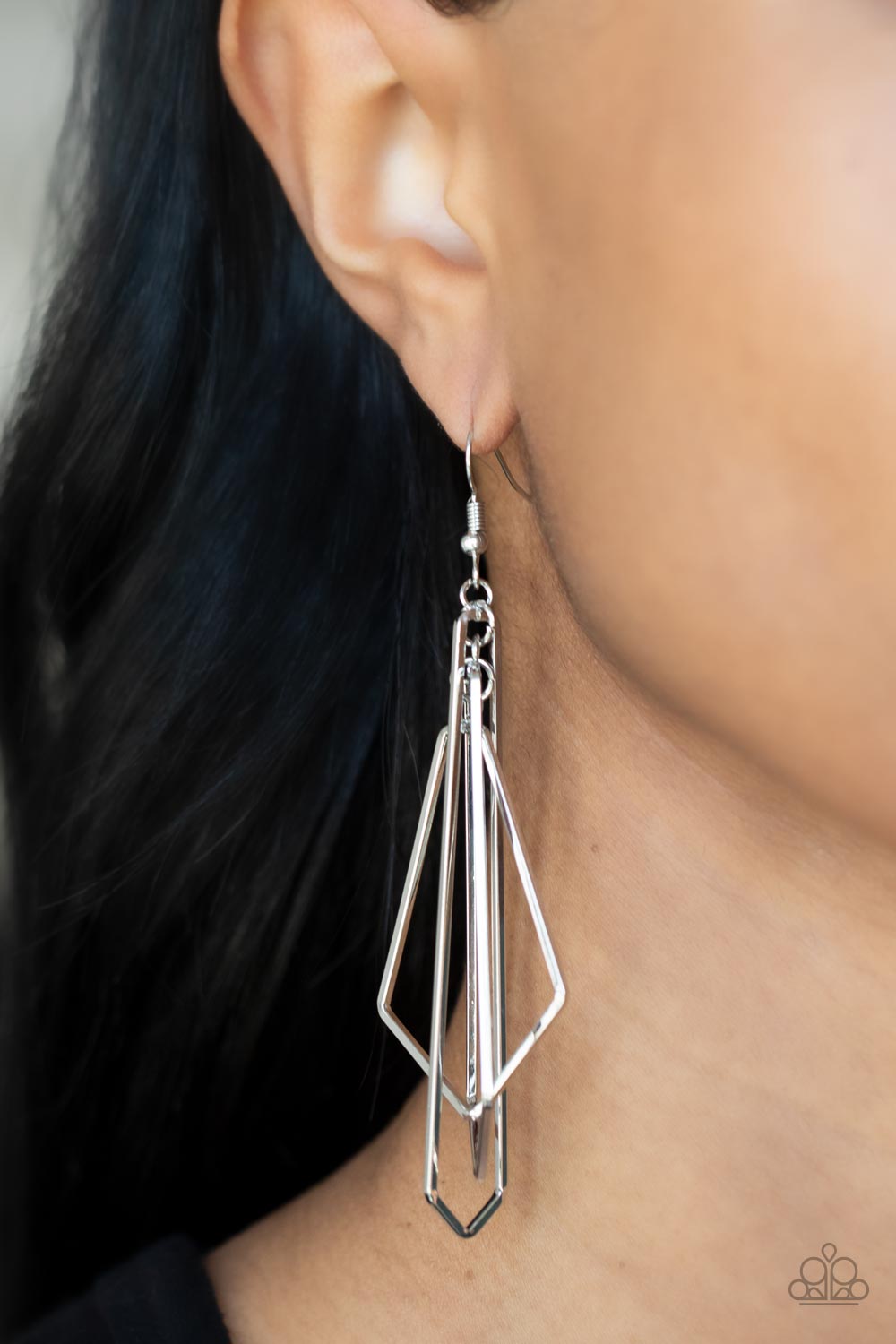 Paparazzi Accessories; Shape Shifting Shimmer - Silver Earring