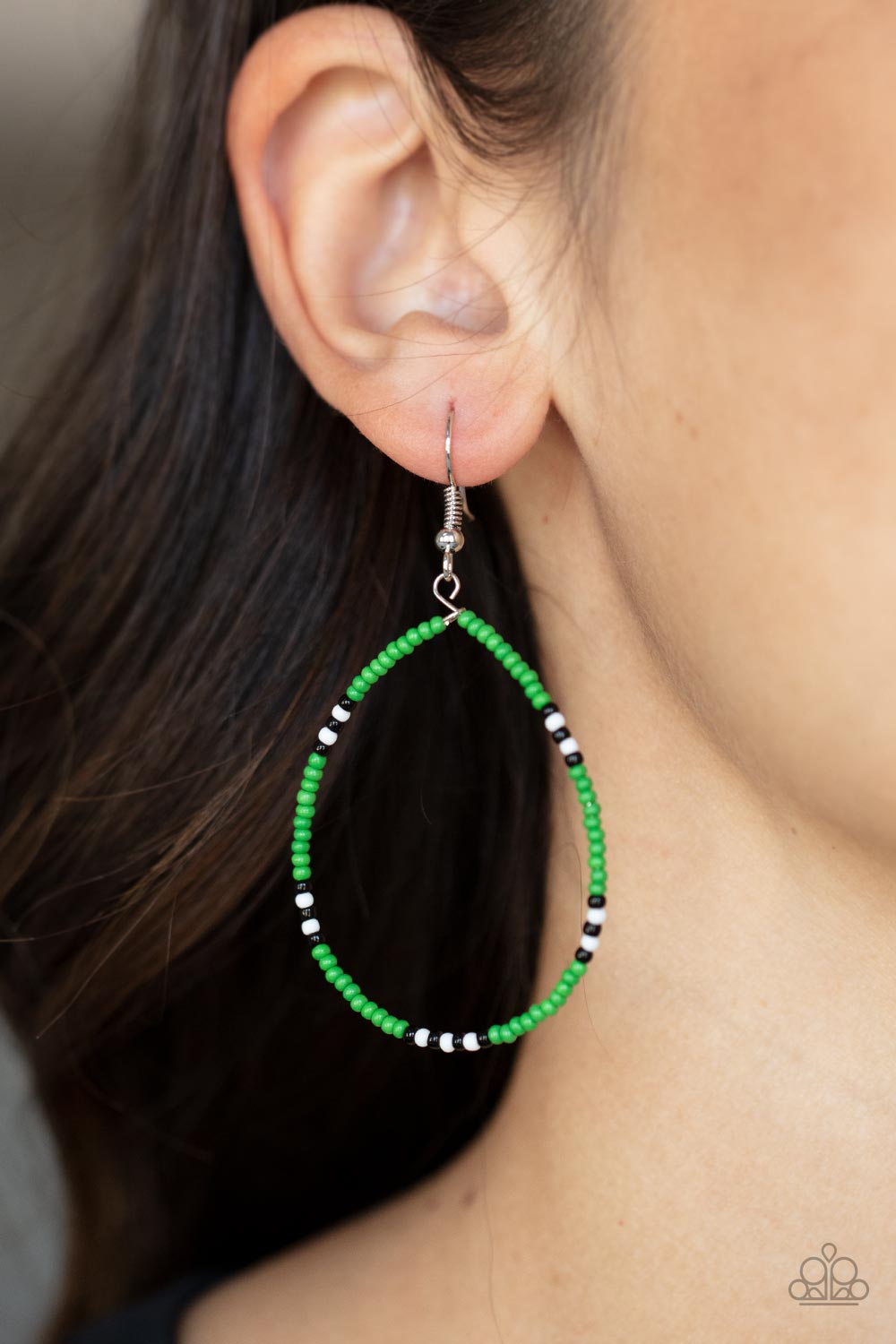Paparazzi Accessories: Keep Up The Good BEADWORK- Green Earring