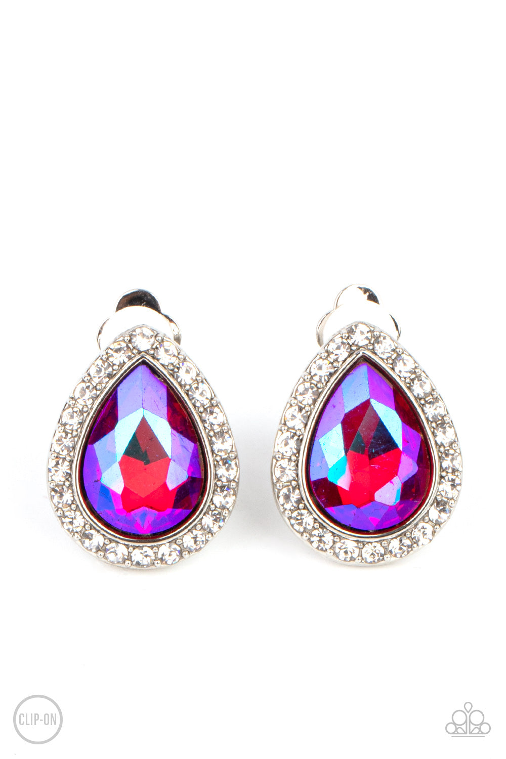 Paparazzi Accessories: Cosmic Castles - Pink Clip-On Earring