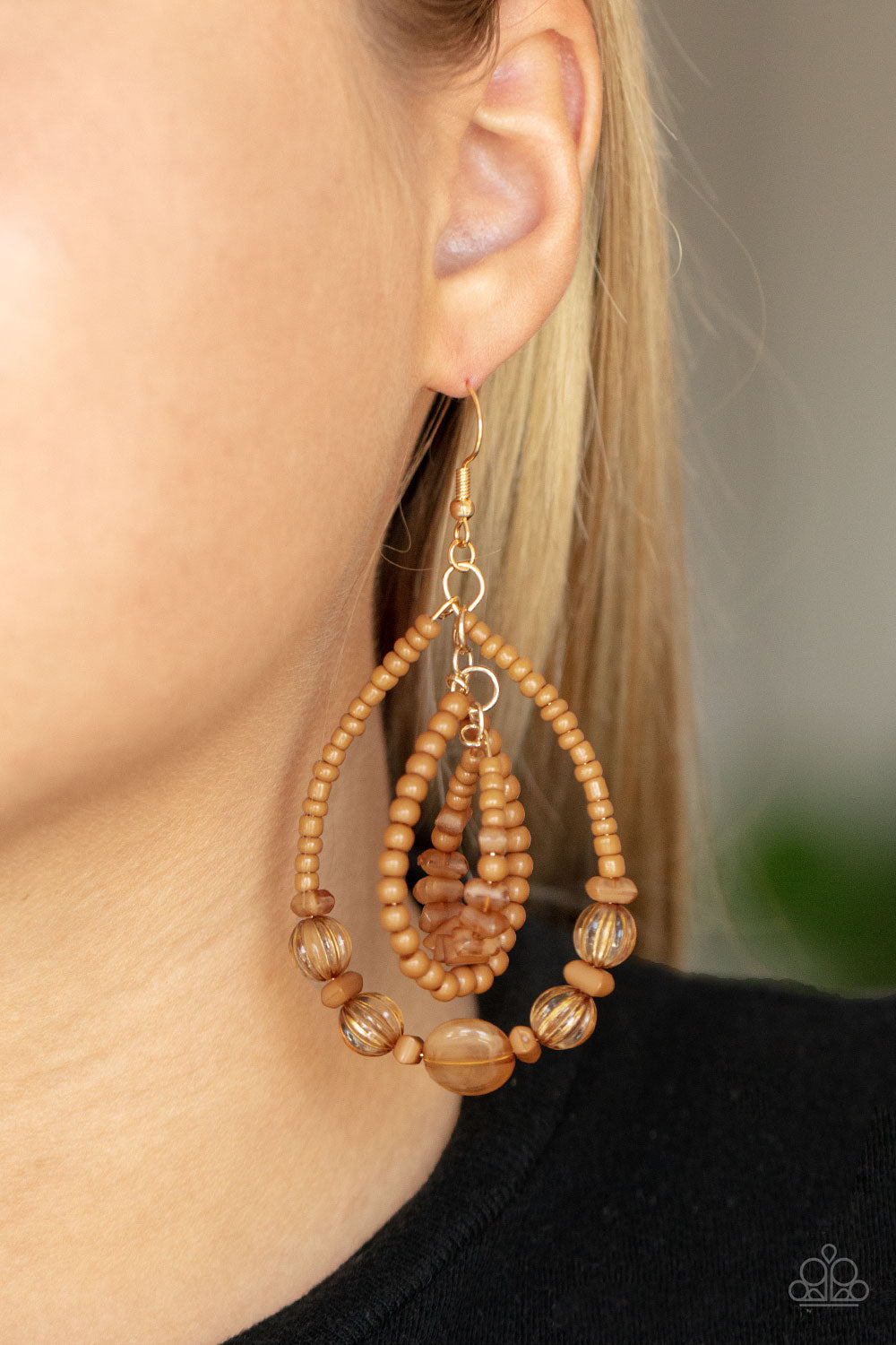 Paparazzi Accessories: Prana Party - Brown Earring