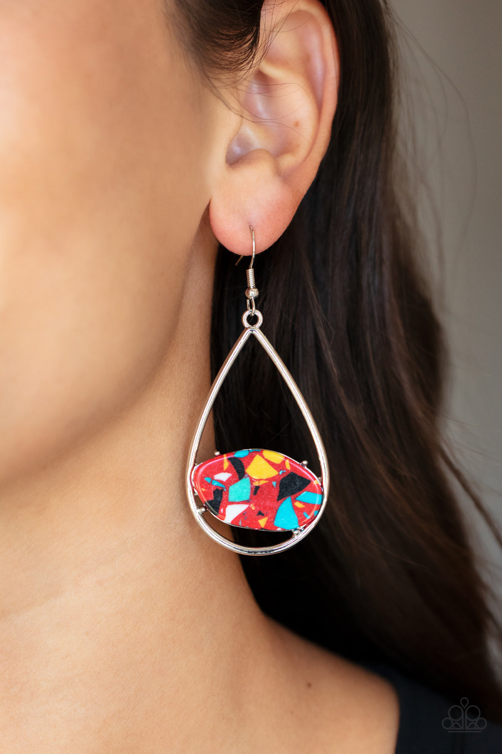 Paparazzi Accessories: Tropical Terrazzo - Red Earring
