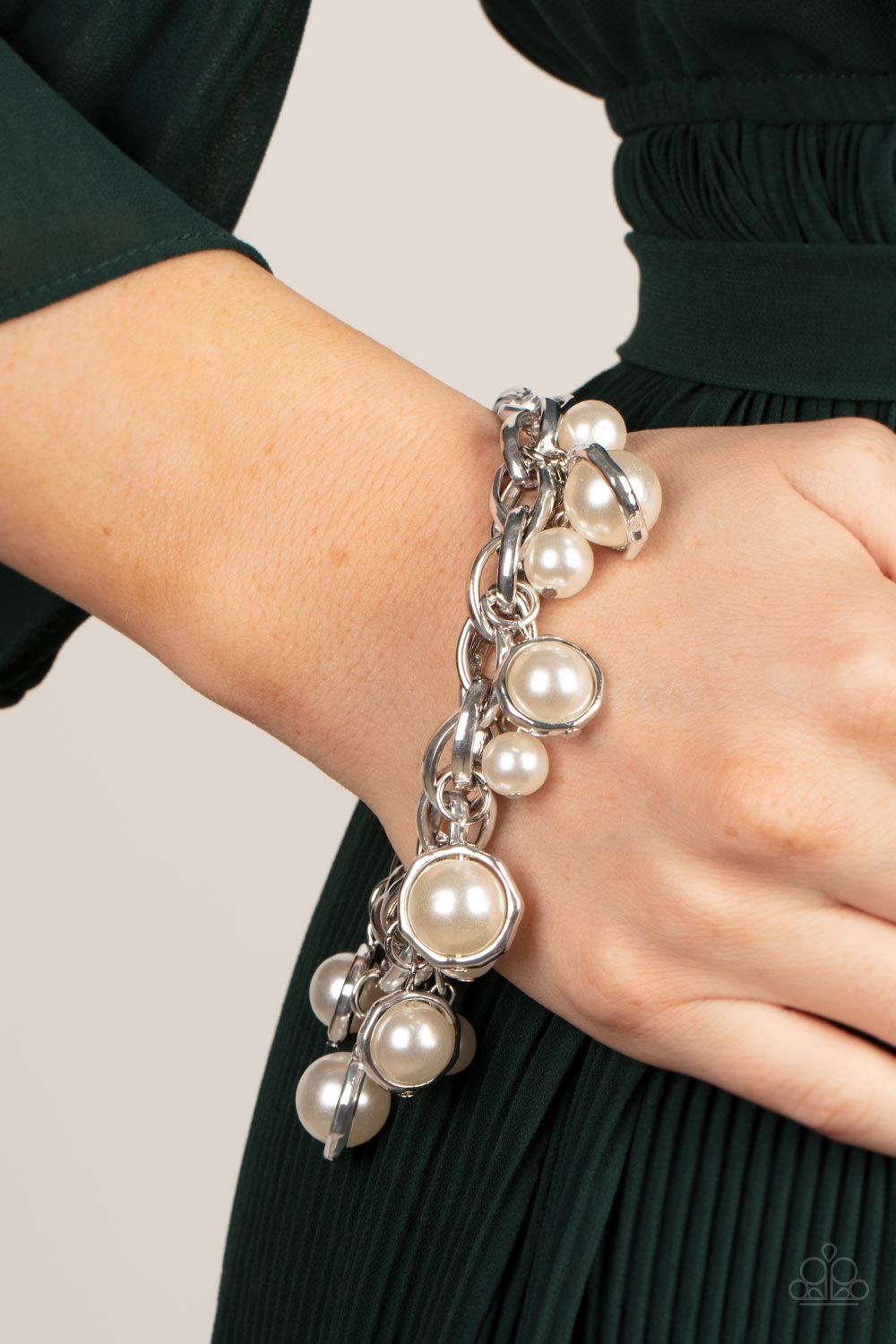 Paparazzi Accessories: Orbiting Opulence - White Bracelet
