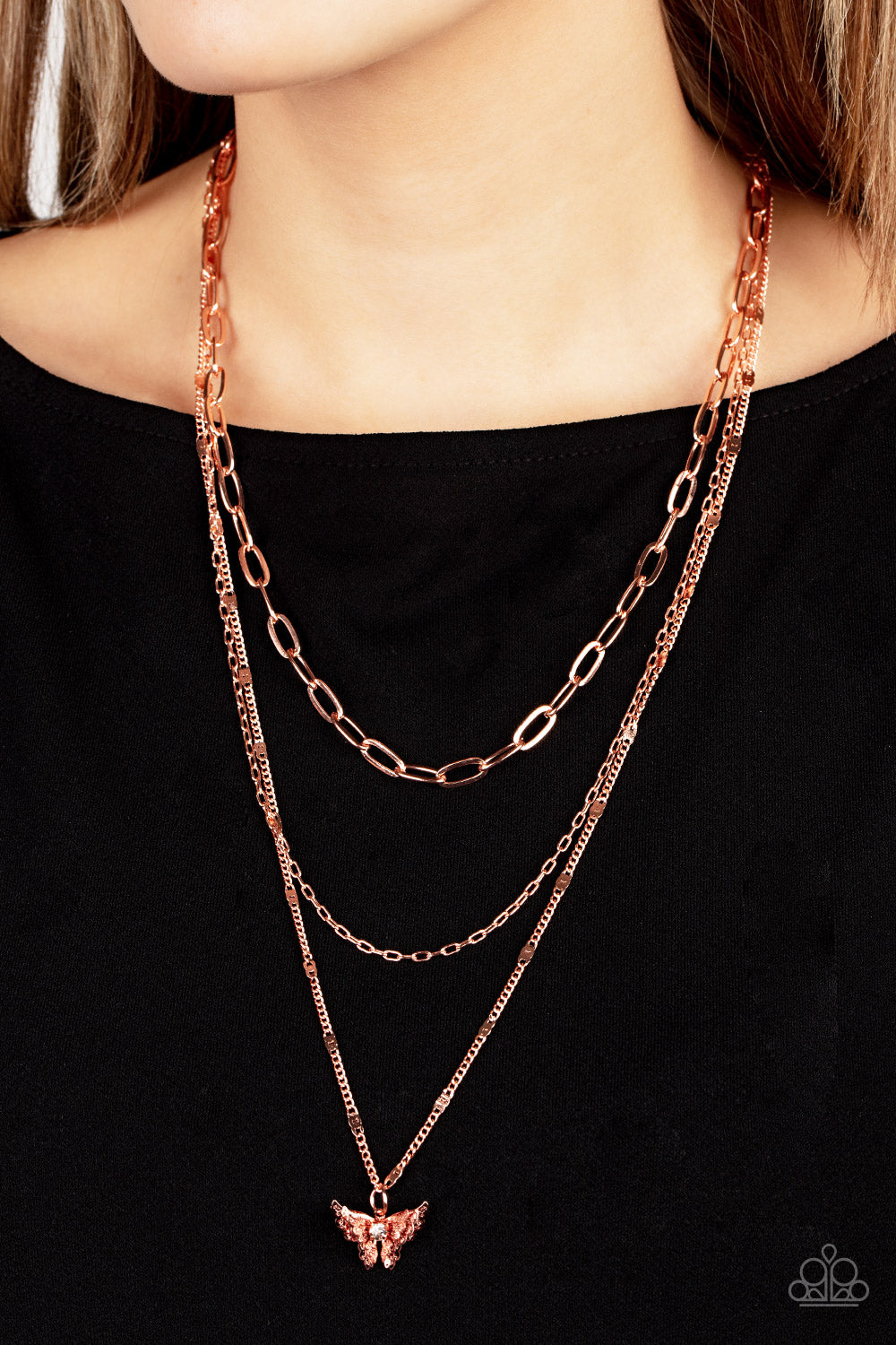 Paparazzi Accessories: Bountiful Butterflies - Copper Necklace