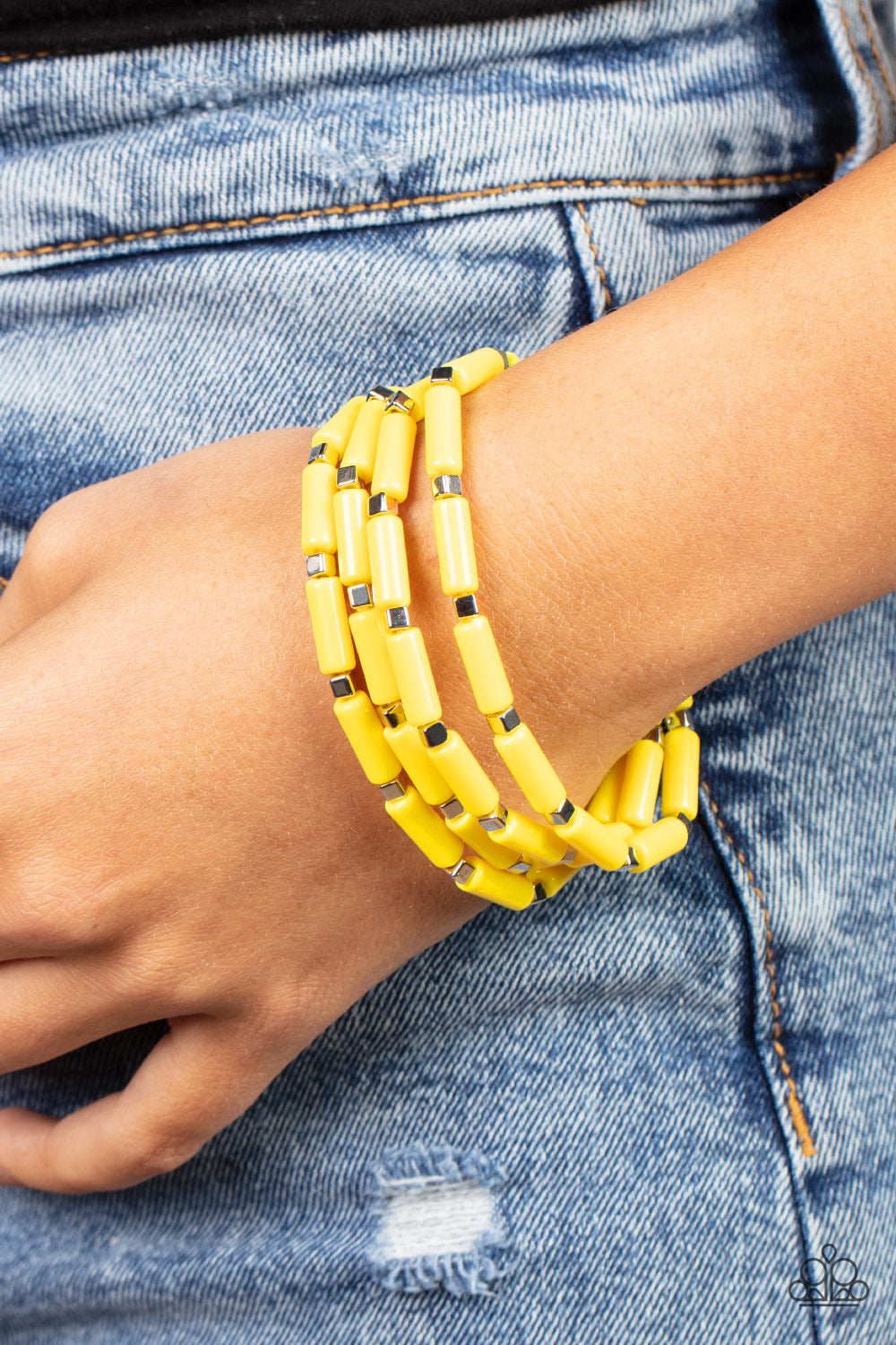 Paparazzi Accessories: Radiantly Retro - Yellow Bracelet