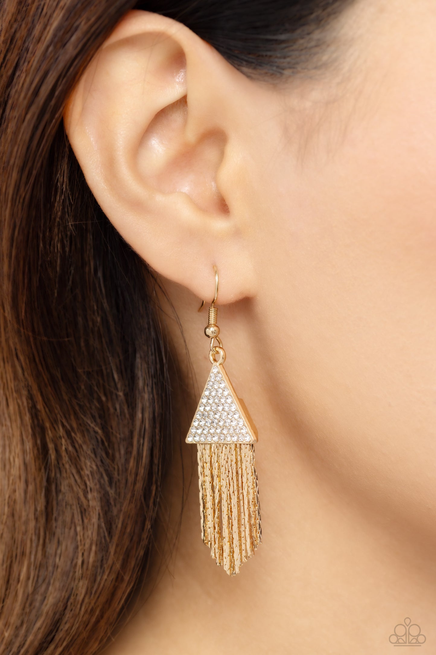 Paparazzi Accessories: Pyramid SHEEN - Gold Earring