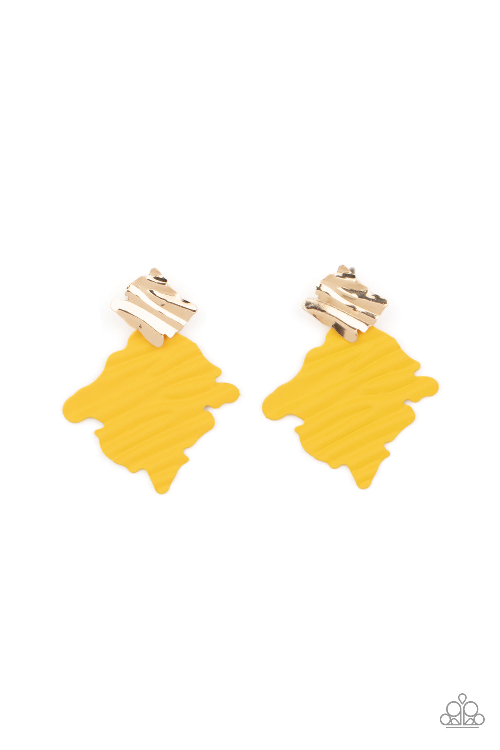 Paparazzi Accessories: Crimped Couture - Yellow Earring