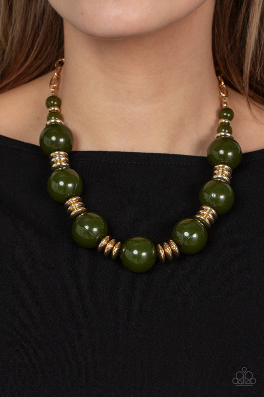 Paparazzi Accessories: Race to the POP - Green Necklace