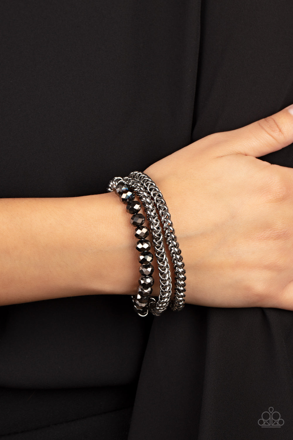 Paparazzi Accessories: Gutsy and Glitzy - Silver Bracelet