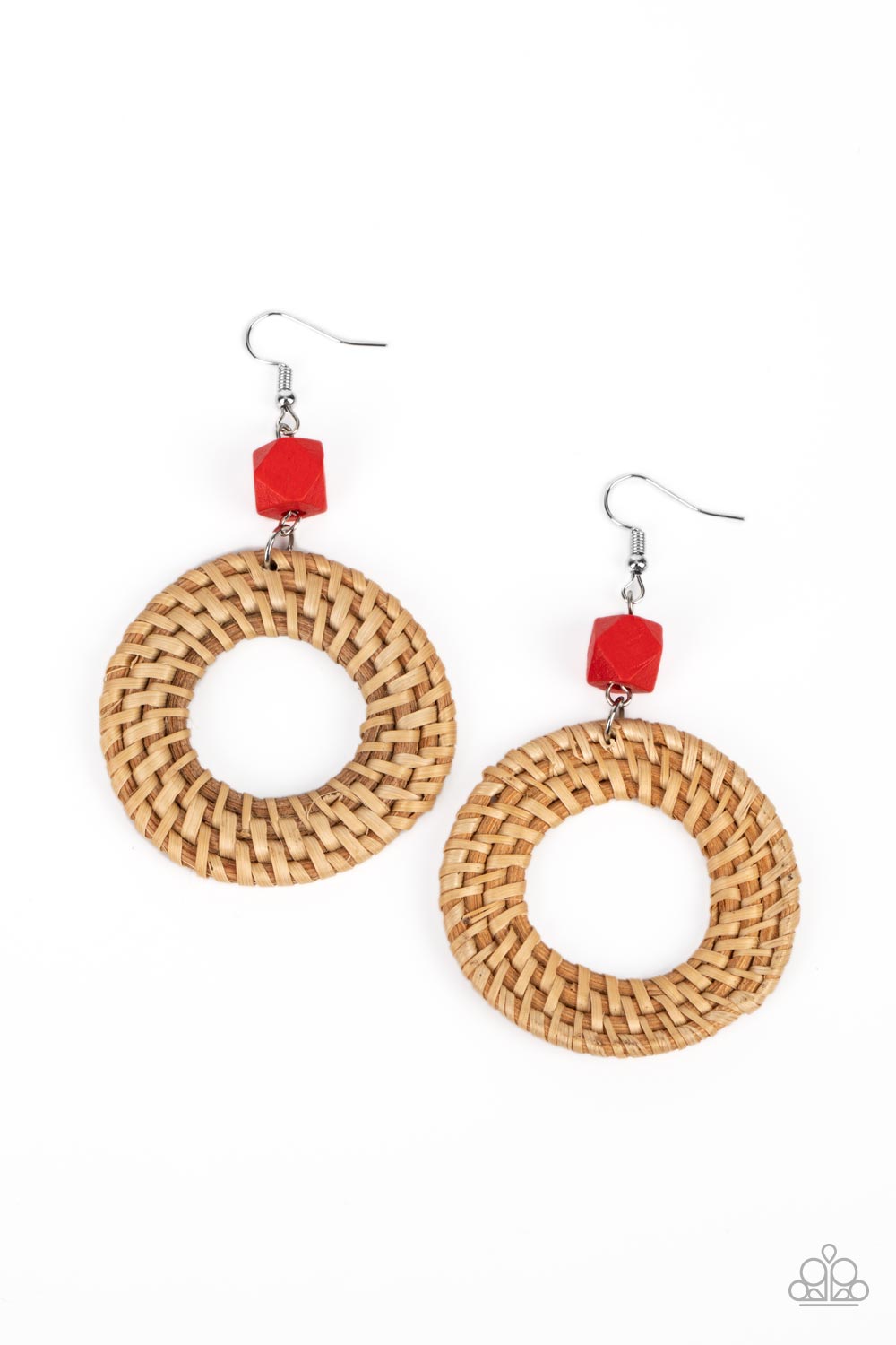 Paparazzi Accessories: Wildly Wicker - Red Earring