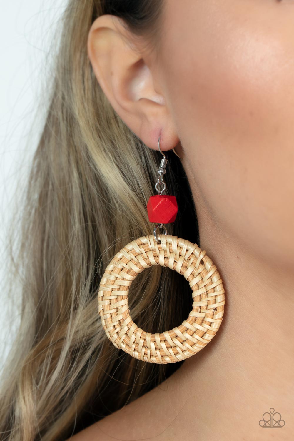 Paparazzi Accessories: Wildly Wicker - Red Earring