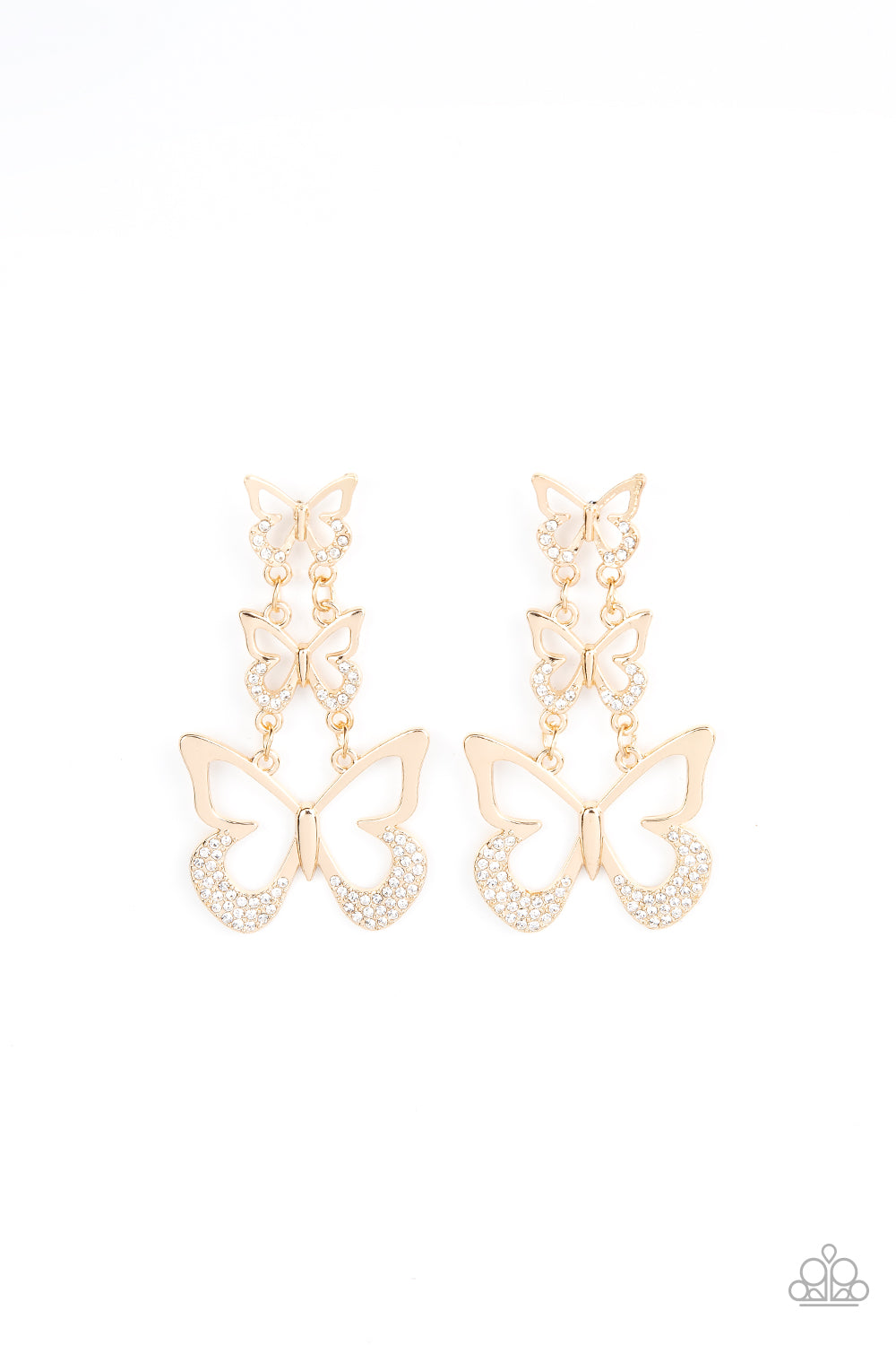 Paparazzi Accessories: Flamboyant Flutter - Gold Earring