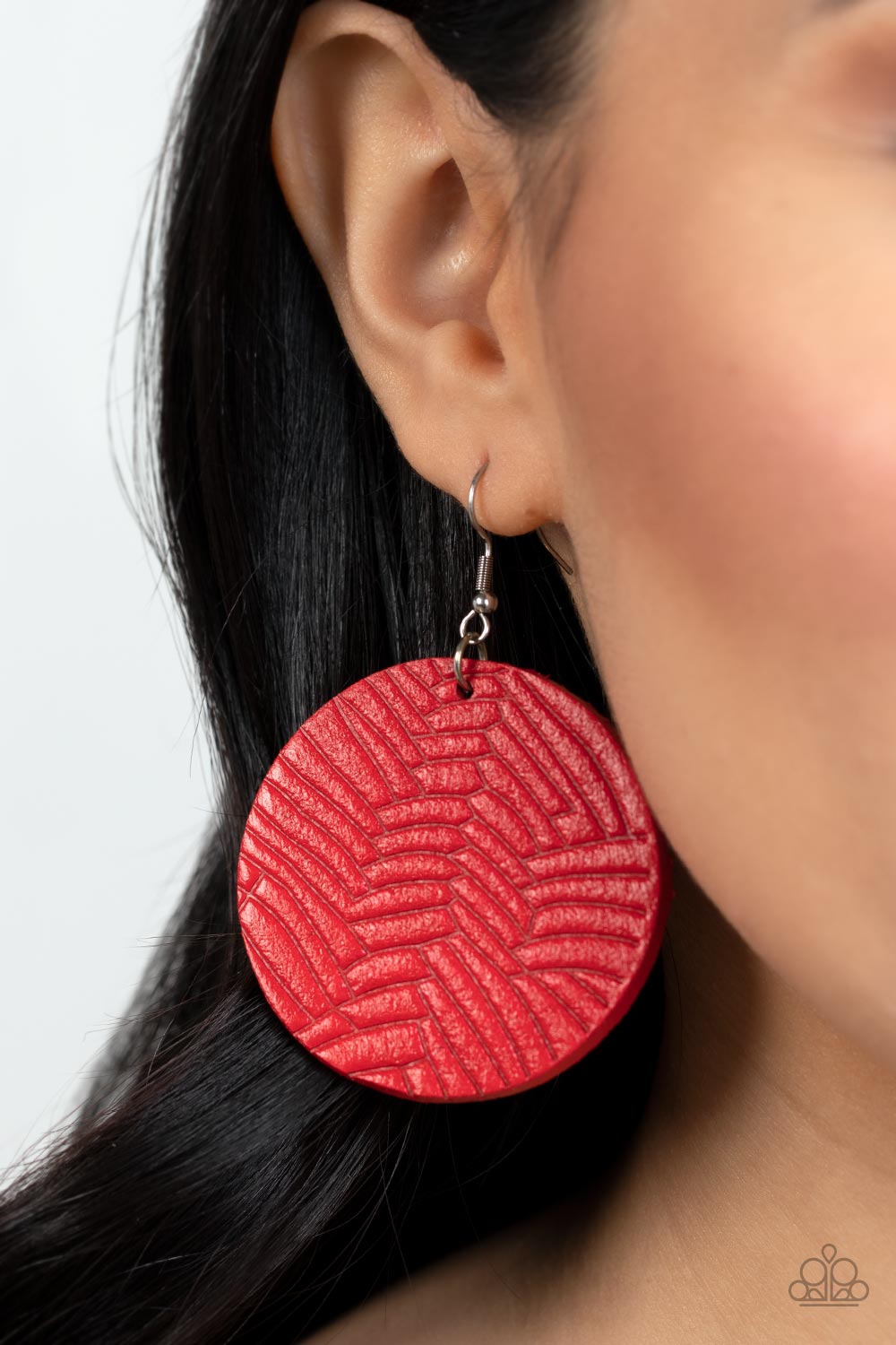 Paparazzi Accessories: Leathery Loungewear - Red Earring