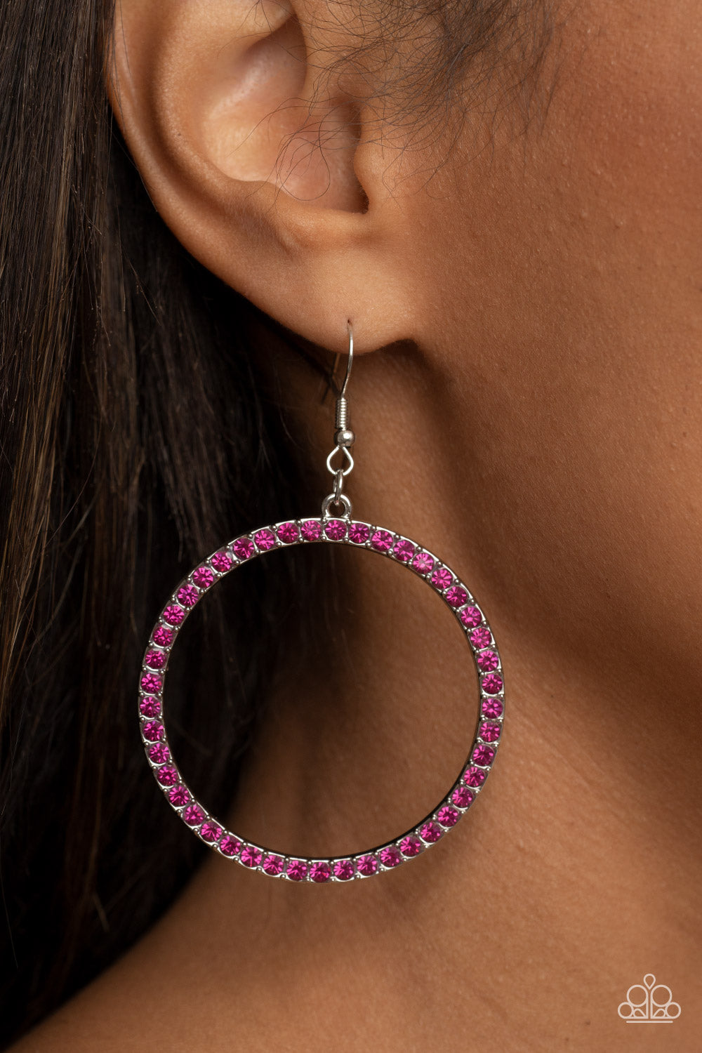 Paparazzi Accessories: Head-Turning Halo - Pink Earring