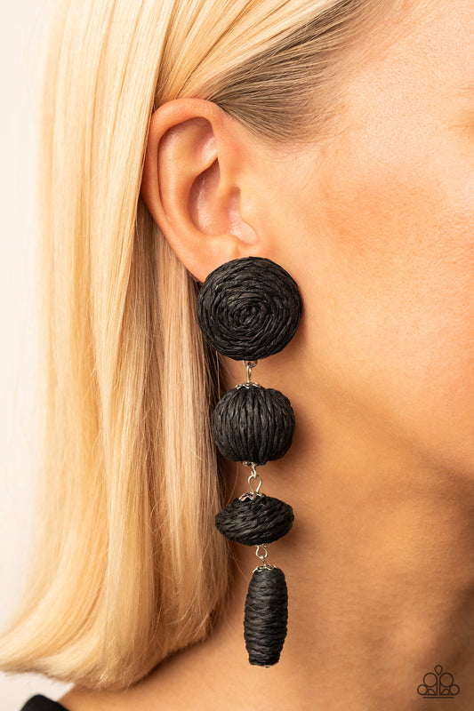 Paparazzi Accessories: Twine Tango - Black Earring