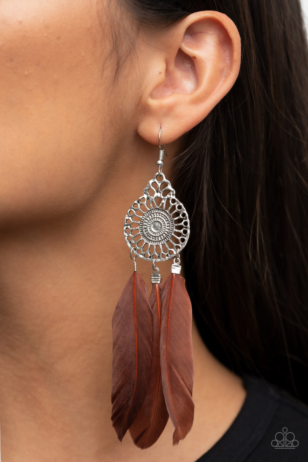 Paparazzi Accessories: Pretty in PLUMES - Brown Earring