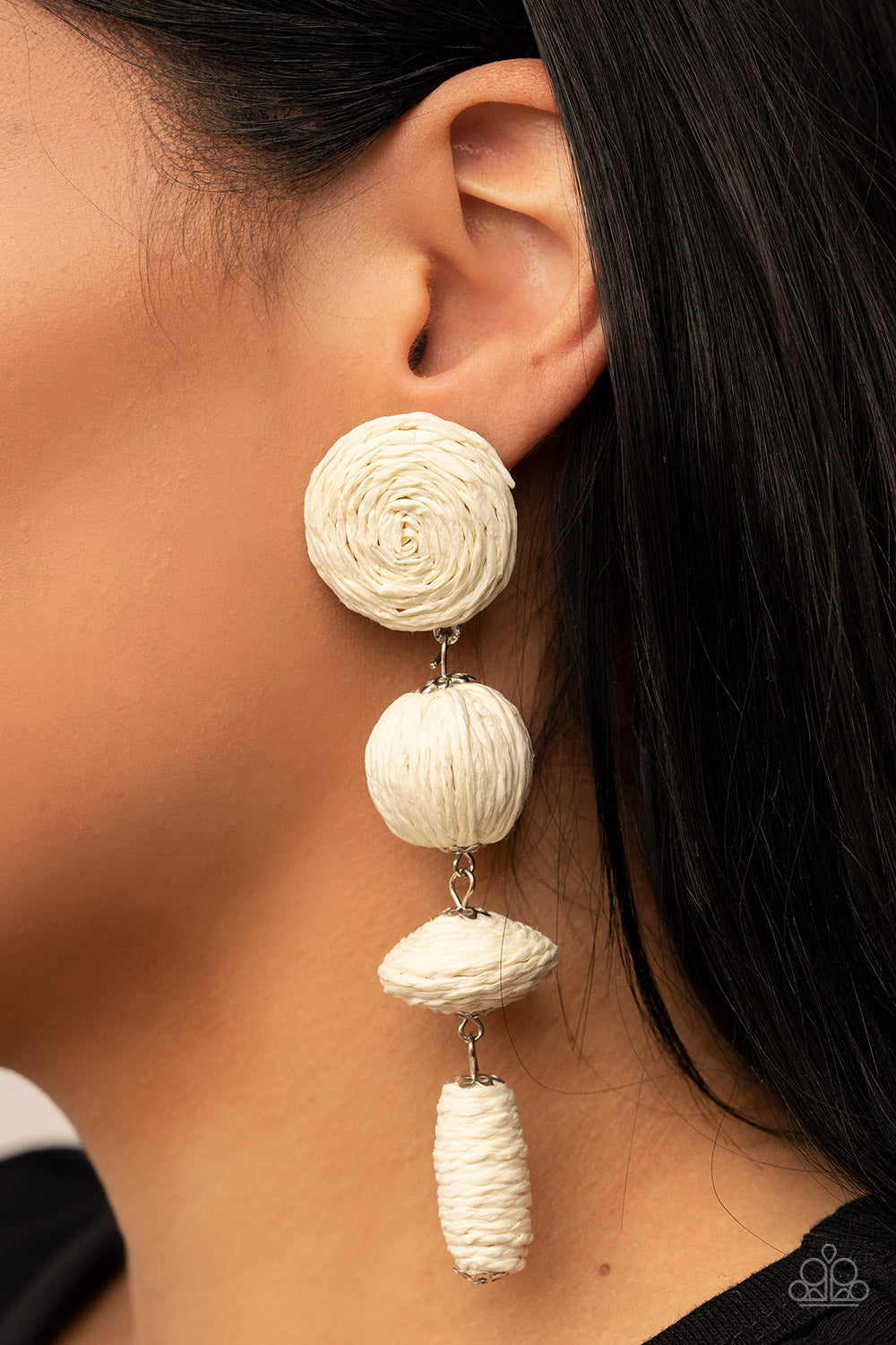 Paparazzi Accessories: Twine Tango - White Earring