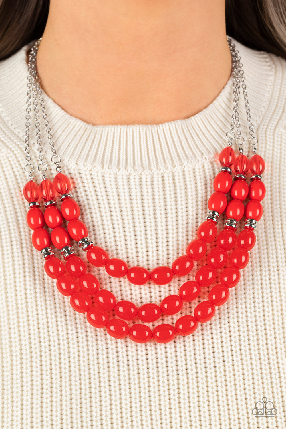 Paparazzi Acessories: Coastal Cruise - Red Necklce