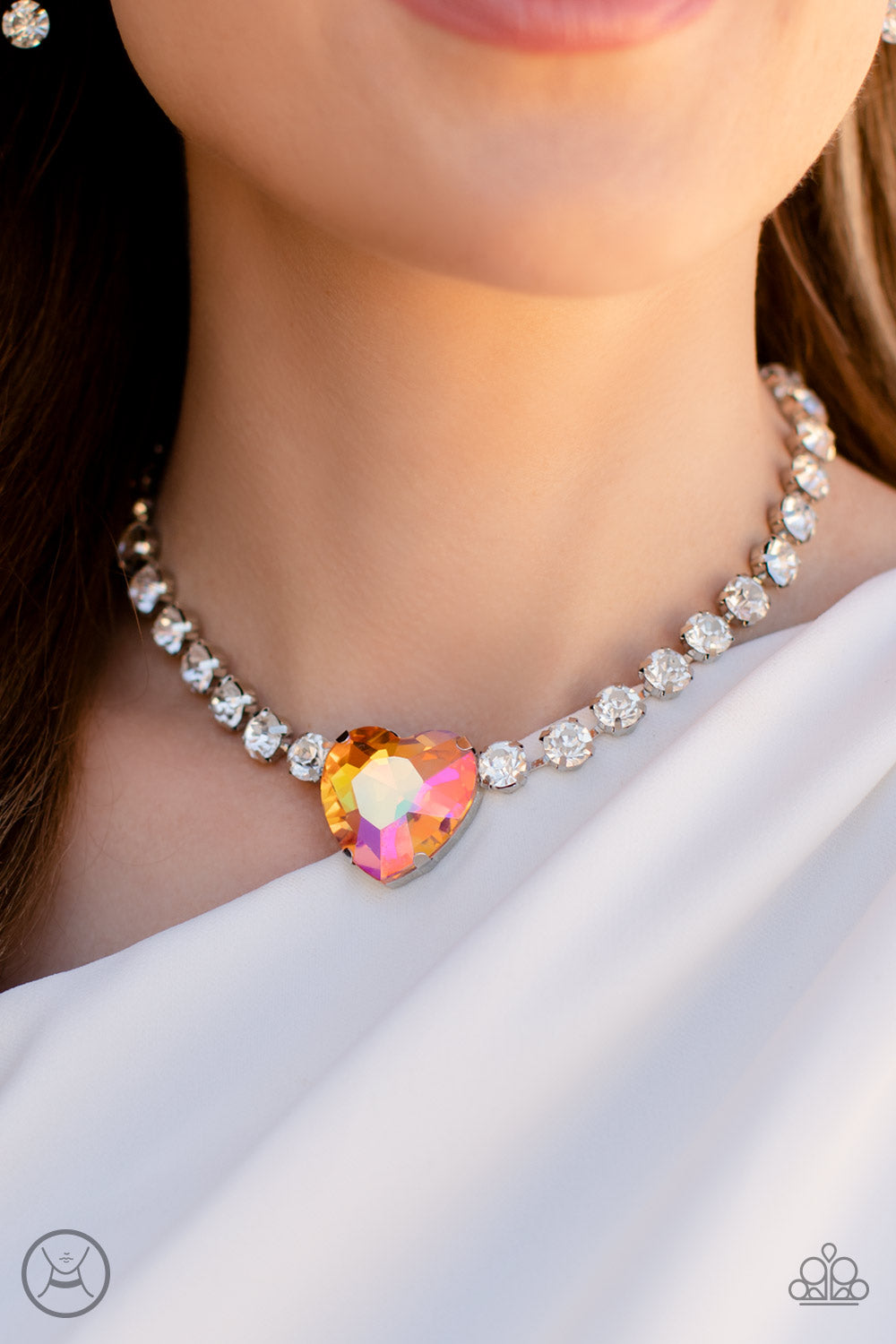 Paparazzi Accessoriesl Heart in My Throat - Orange Necklace