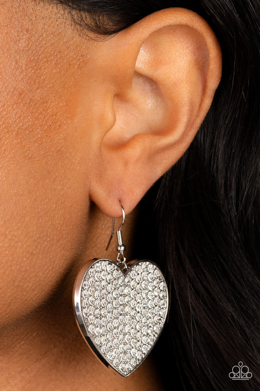 Paparazzi Accessories: Romantic Reign - White Earring