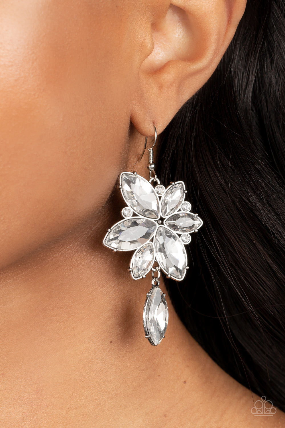 Paparazzi Accesssories: Radiant Retrospection - White Earring