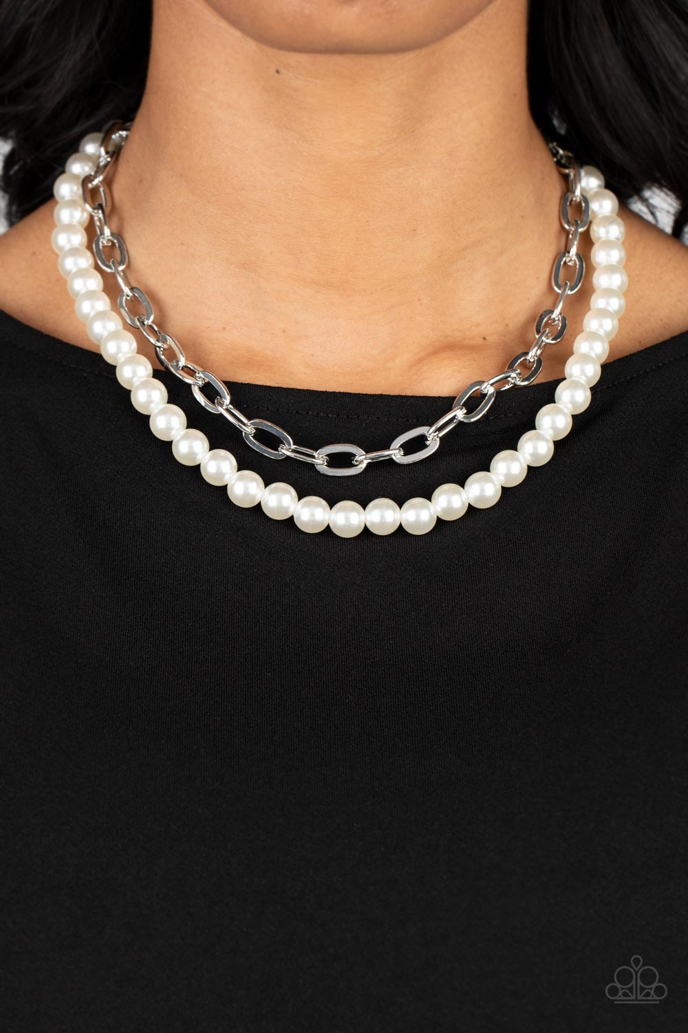 Paparazzi Accessories: Suburban Yacht Club - White Pearl Necklace