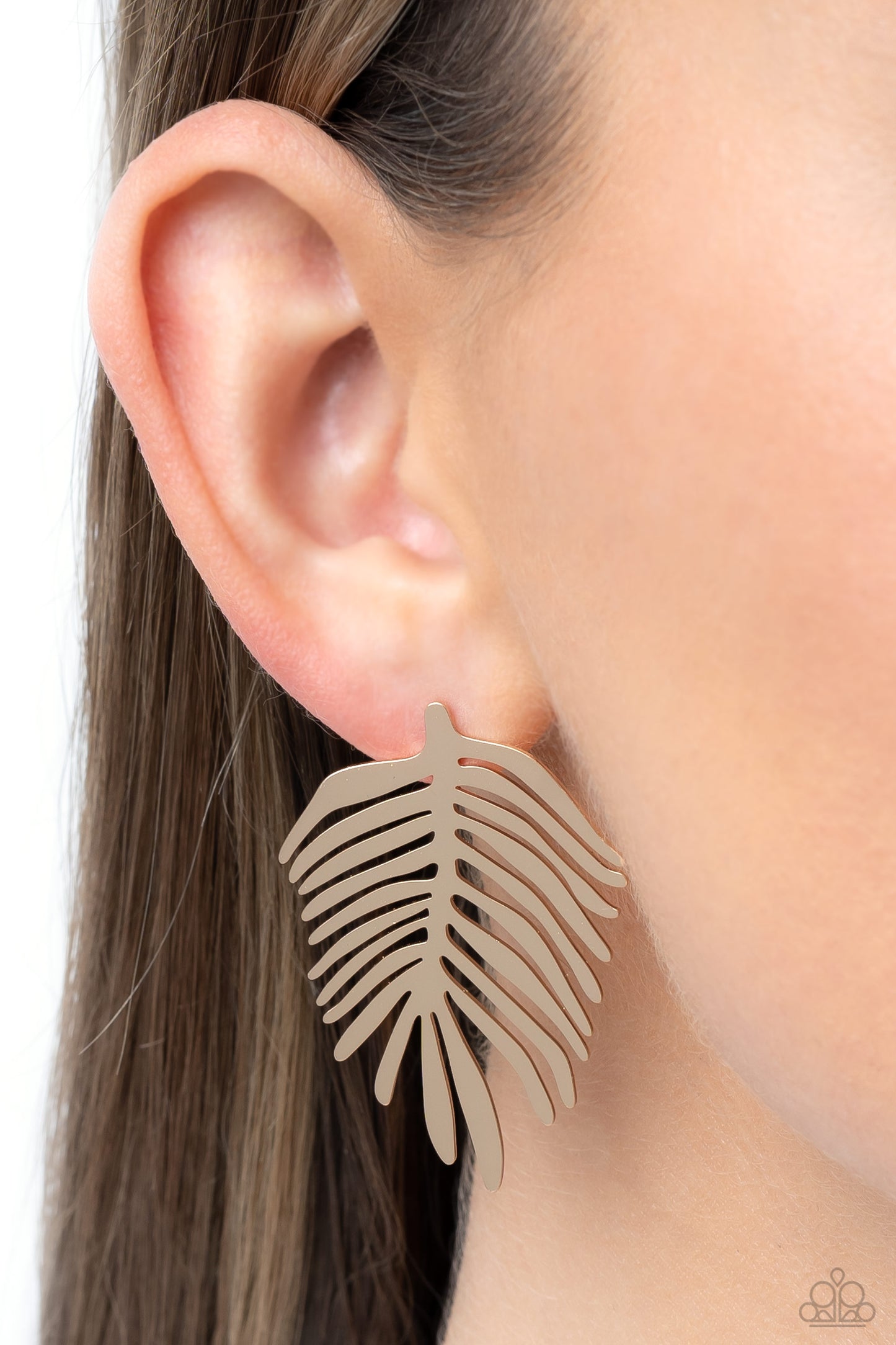Paparazzi Accessories: The FROND Row - Gold Earring