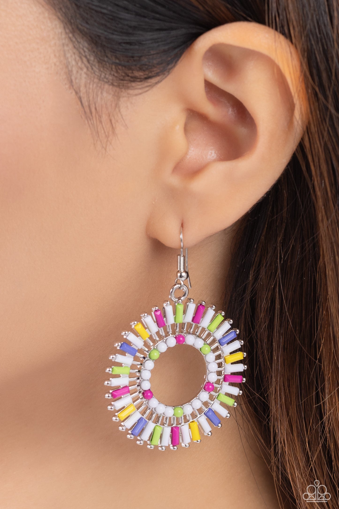 Paparazzi Accessories: Ferris Wheel Finale - White Earring