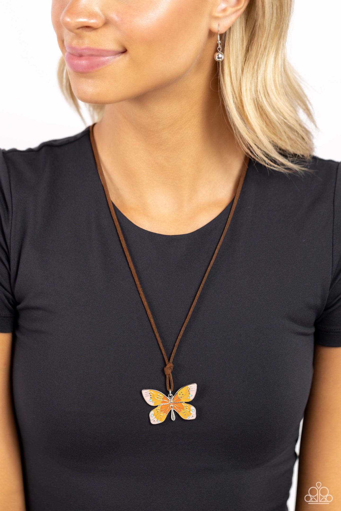 Paparazzi Accessories: Winged Wanderer - Orange Necklace