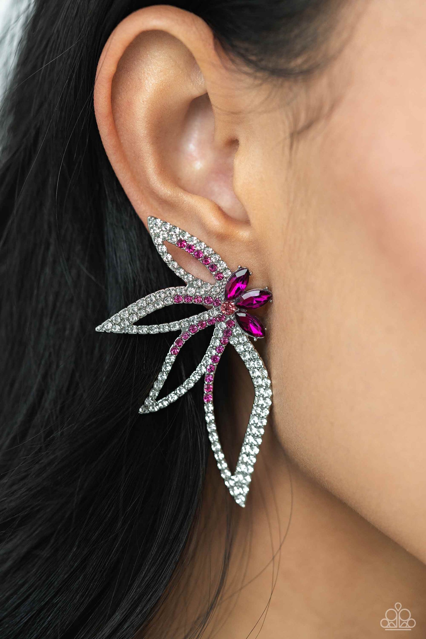 Paparazzi Accessories: Twinkling Tulip - Pink LOP Earring
