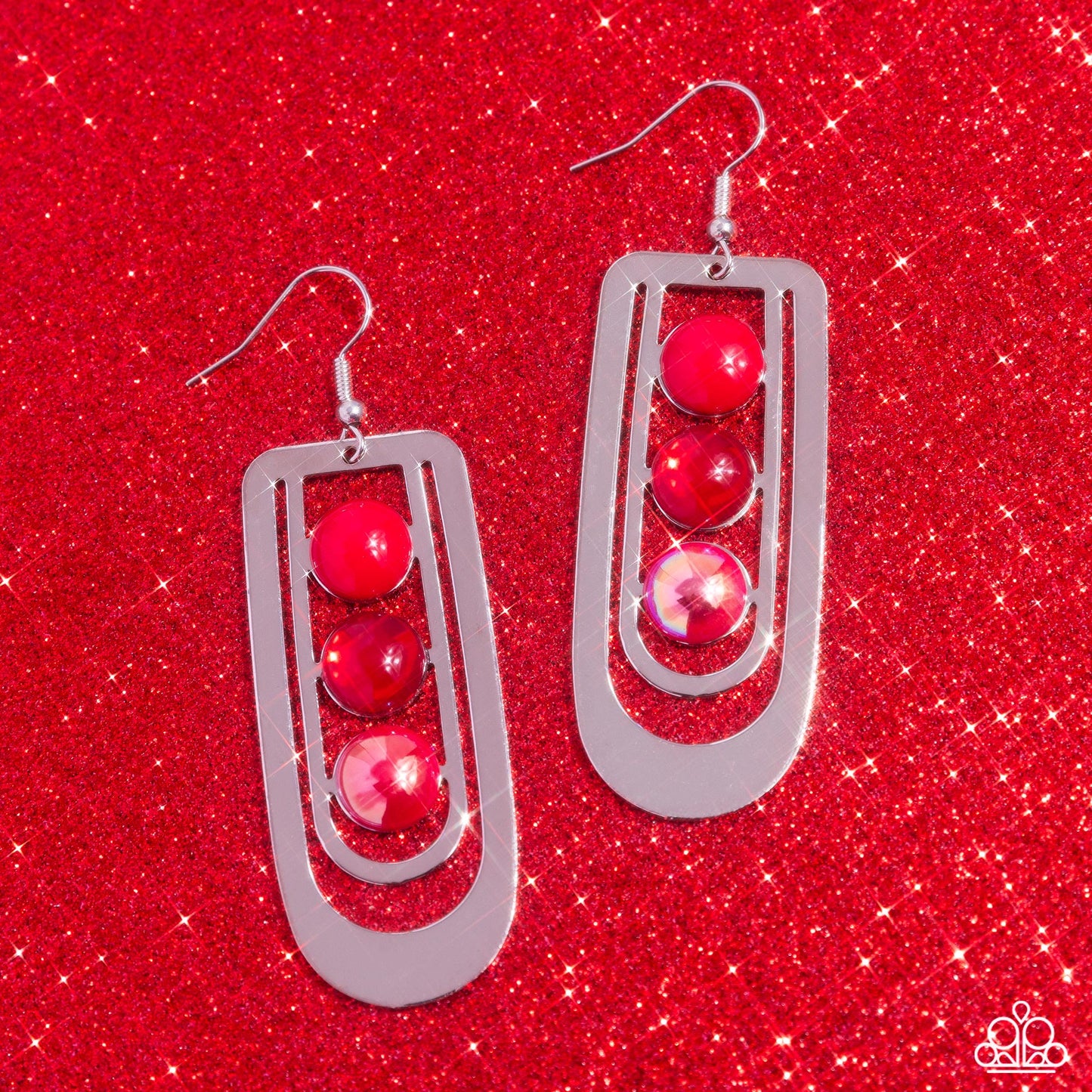 Paparazzi Accessories: Layered Lure - Red Earring
