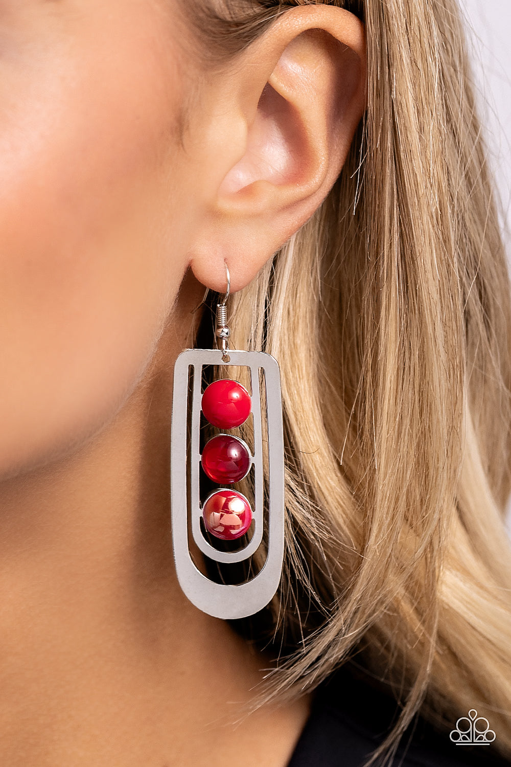 Paparazzi Accessories: Layered Lure - Red Earring