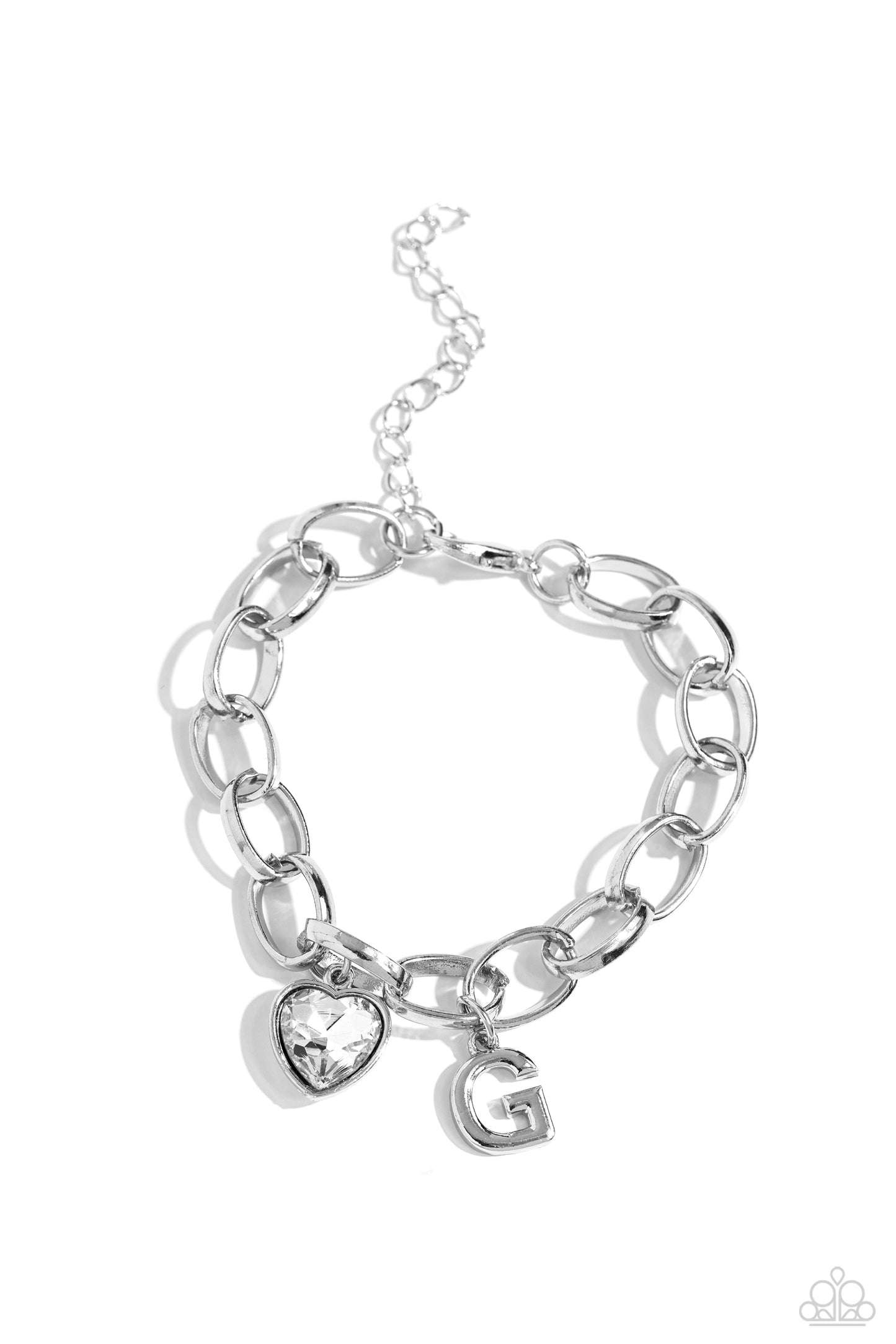 Paparazzi Accessories: Guess Now Its INITIAL - White - G Bracelet