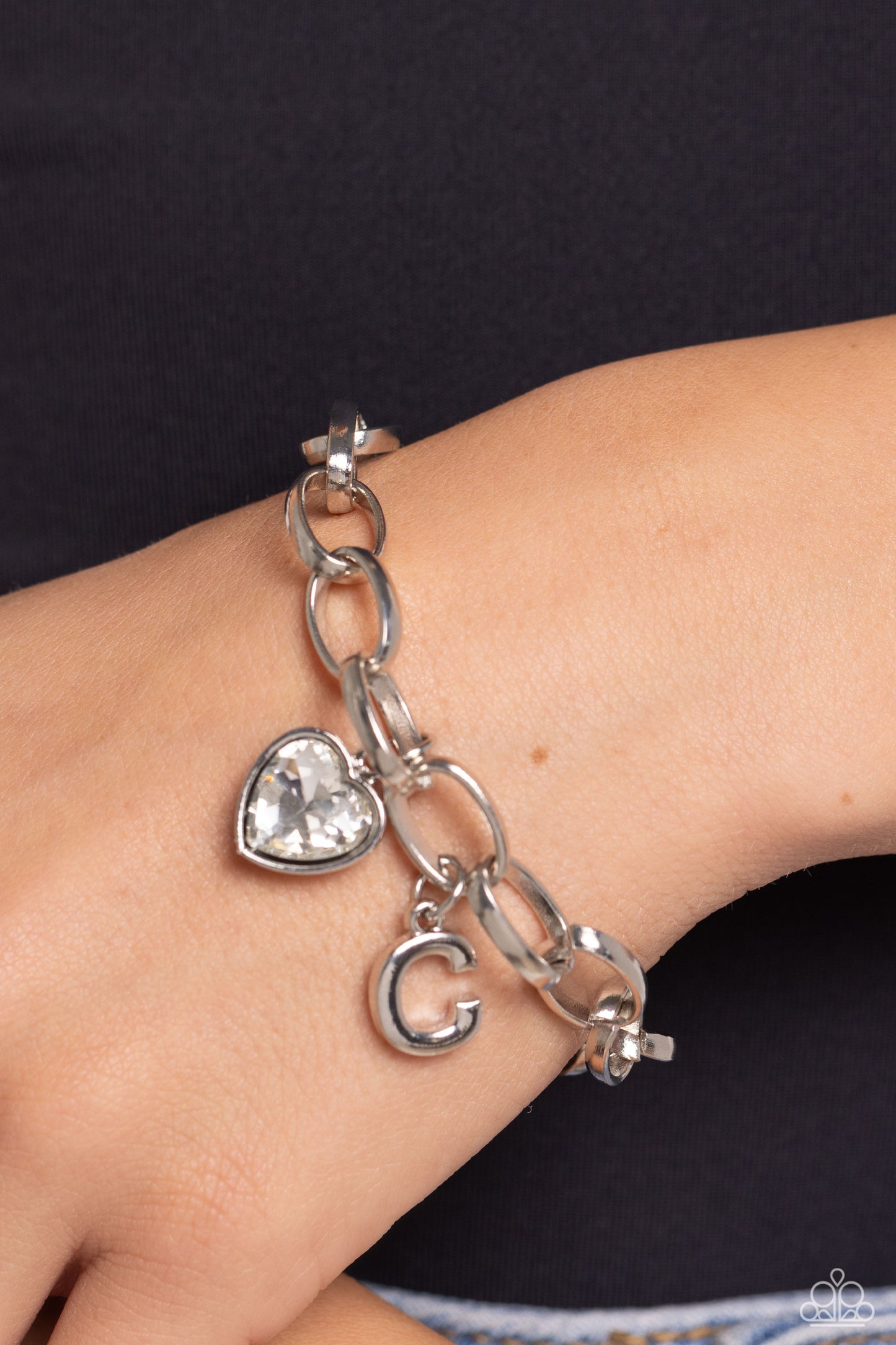 Paparazzi Accessories: Guess Now Its INITIAL - White - C Bracelet